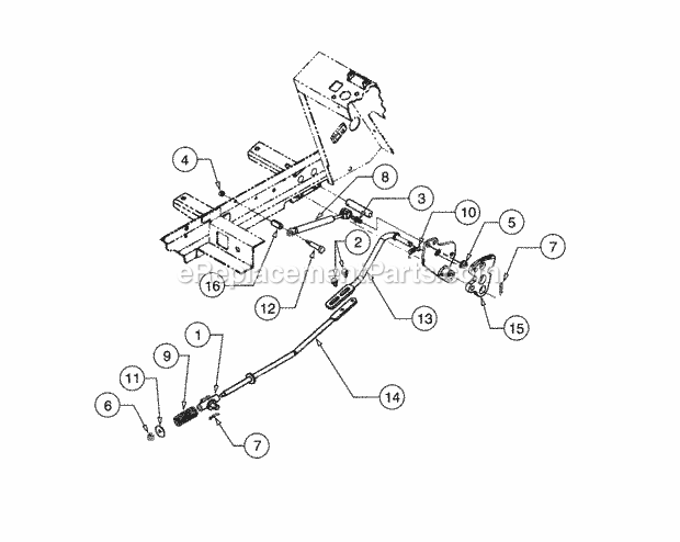 Transmission Controls Diagram and Parts List for 2176 13A-274G100 Cub Cadet Lawn Tractor